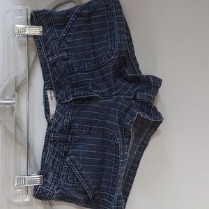 Vintage pinstripe jean shorts